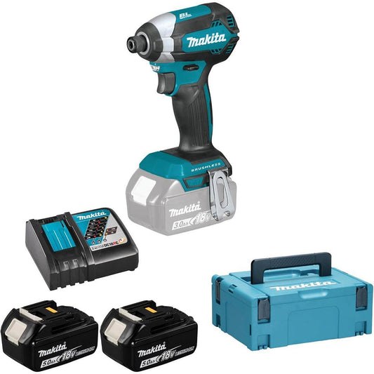 Makita DTD153RTJ 18V LXT Brushless Impact Driver Kit – Comes with 2 x 5.0Ah Batteries, Charger, and MAKPAC Case